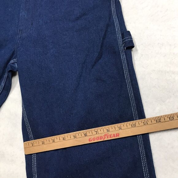 LIBERTY Bib Overall Jeans Men 34x28 Relaxed Baggy Denim Blue Work Garden Farm - Picture 12 of 14